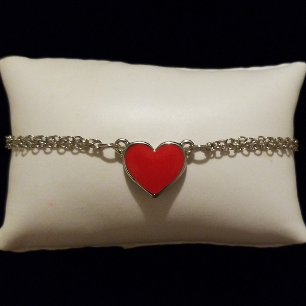 ❗5For$2️⃣5️⃣Red Heart Enamel Double-Sided Bracelet